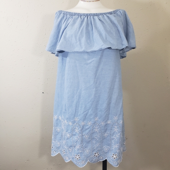 Old navy off the shoulder denim dress size M - Picture 1 of 8